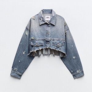 TRF Crop Denim Jacket